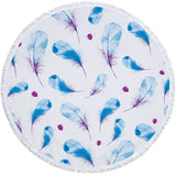 Round Printed Tassel Beach Towel