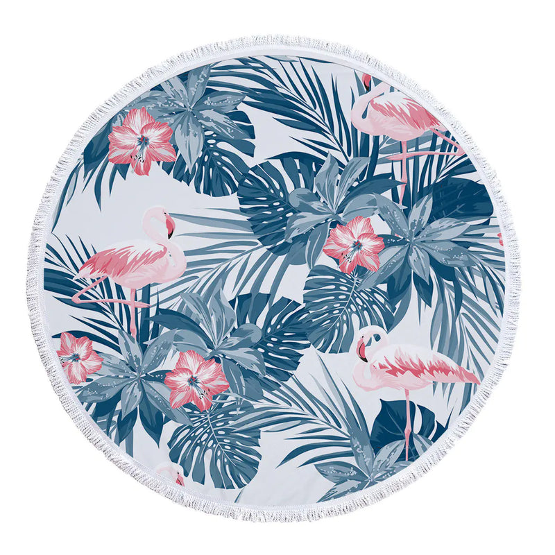 Round Printed Tassel Beach Towel
