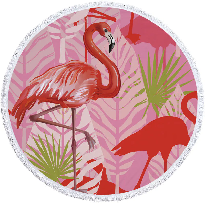 Round Printed Tassel Beach Towel